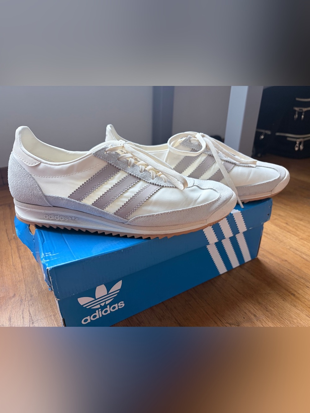 adidas Women’s Cream and Light Gray Retro Runner Sneakers